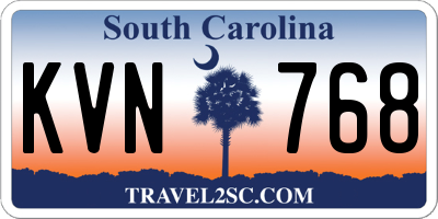 SC license plate KVN768