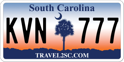 SC license plate KVN777