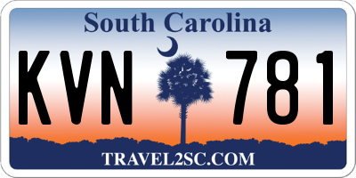 SC license plate KVN781