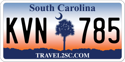 SC license plate KVN785