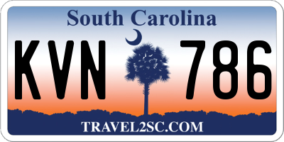 SC license plate KVN786