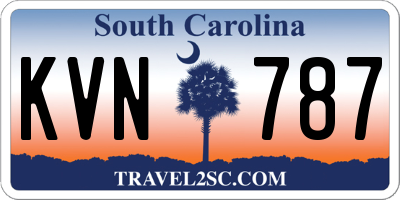 SC license plate KVN787