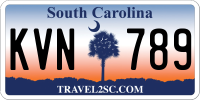 SC license plate KVN789