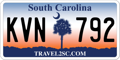 SC license plate KVN792