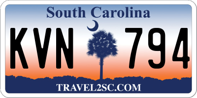 SC license plate KVN794