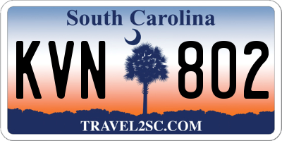 SC license plate KVN802