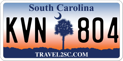 SC license plate KVN804