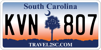 SC license plate KVN807