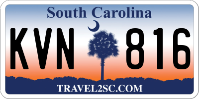 SC license plate KVN816
