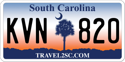 SC license plate KVN820
