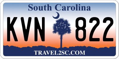 SC license plate KVN822