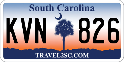 SC license plate KVN826