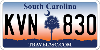 SC license plate KVN830