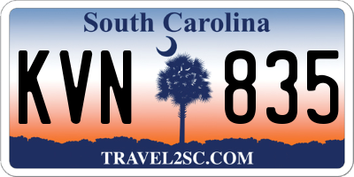 SC license plate KVN835