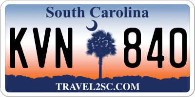 SC license plate KVN840