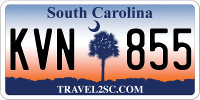 SC license plate KVN855