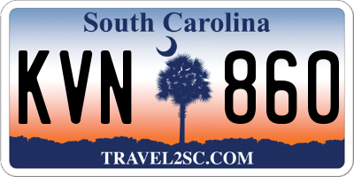 SC license plate KVN860