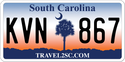 SC license plate KVN867