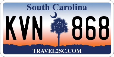SC license plate KVN868
