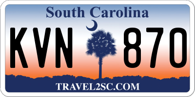SC license plate KVN870