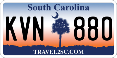 SC license plate KVN880