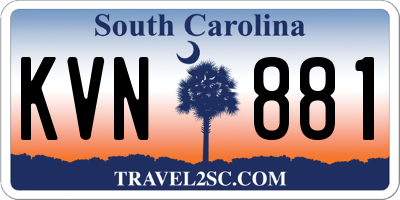 SC license plate KVN881