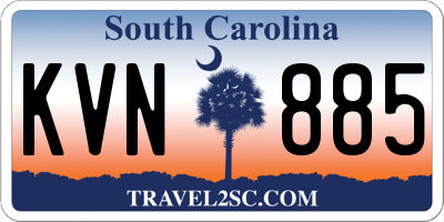 SC license plate KVN885