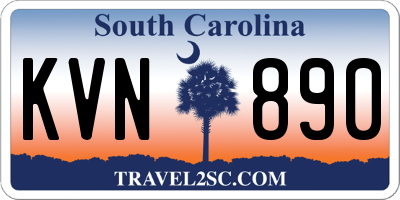 SC license plate KVN890