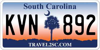 SC license plate KVN892