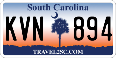 SC license plate KVN894