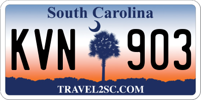 SC license plate KVN903