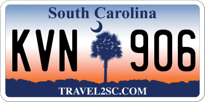 SC license plate KVN906