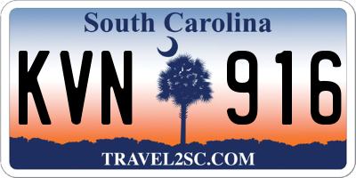 SC license plate KVN916