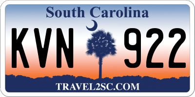 SC license plate KVN922