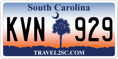 SC license plate KVN929
