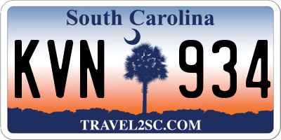 SC license plate KVN934