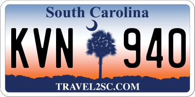 SC license plate KVN940