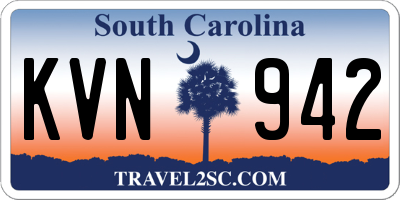 SC license plate KVN942