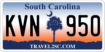 SC license plate KVN950