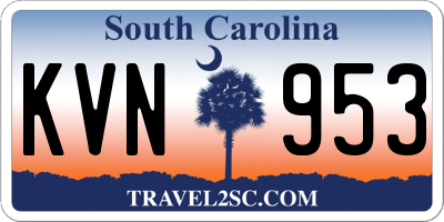 SC license plate KVN953