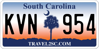 SC license plate KVN954