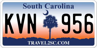 SC license plate KVN956
