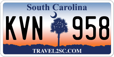 SC license plate KVN958