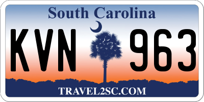 SC license plate KVN963