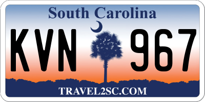 SC license plate KVN967