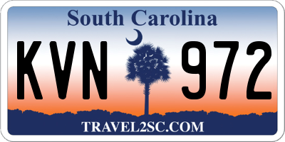 SC license plate KVN972