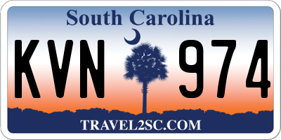 SC license plate KVN974