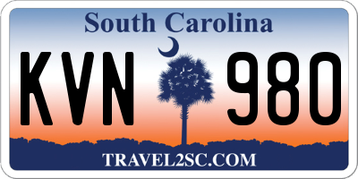 SC license plate KVN980