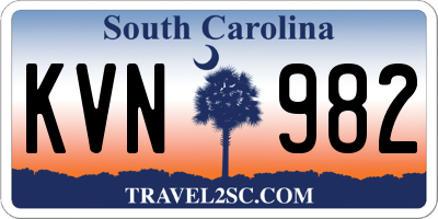 SC license plate KVN982