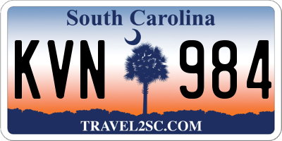 SC license plate KVN984